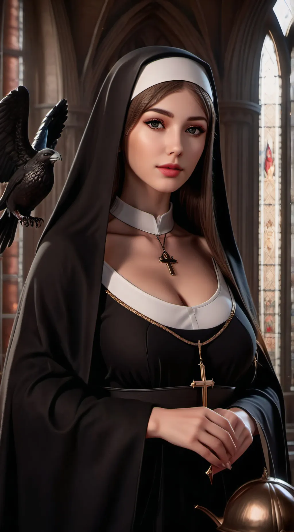 ai character: Nun tg tf background