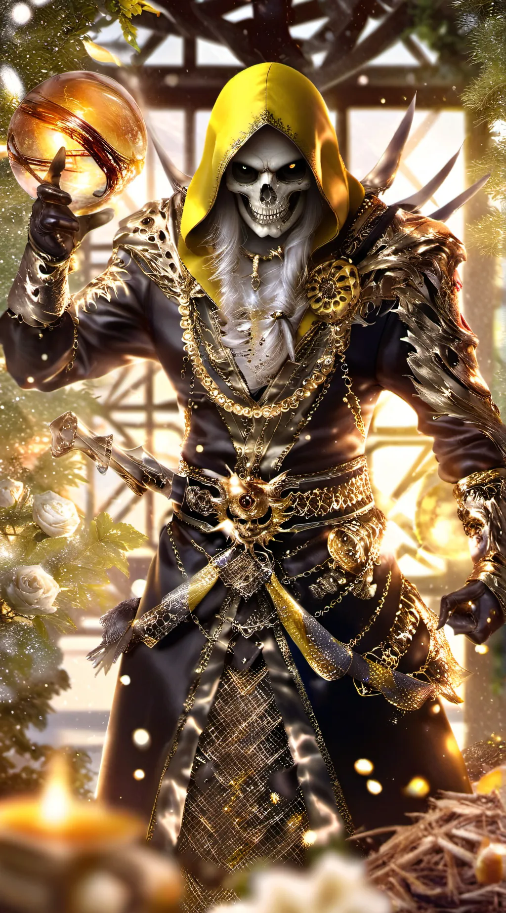 ai character: Skeleteon background