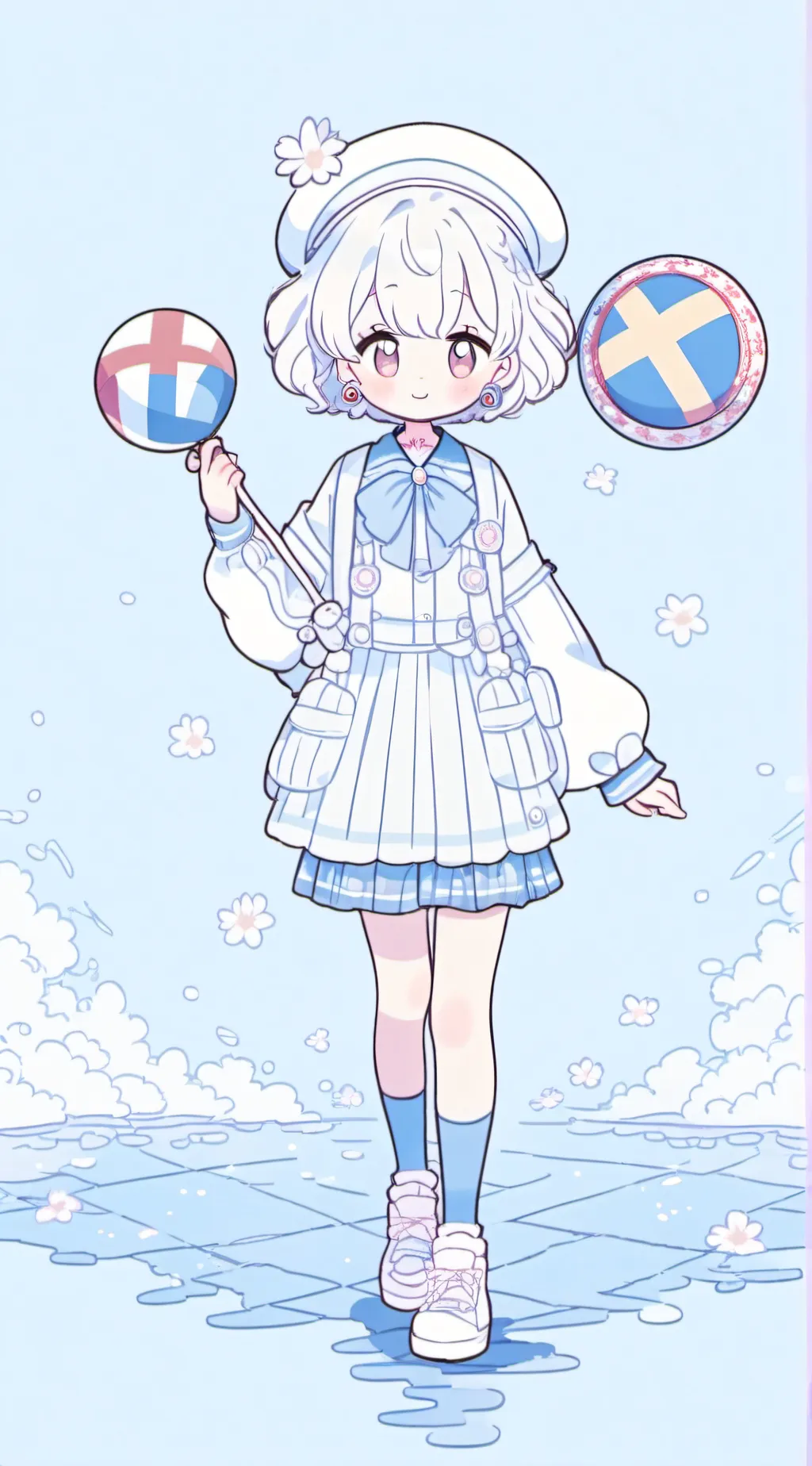 ai character: Country balls. background