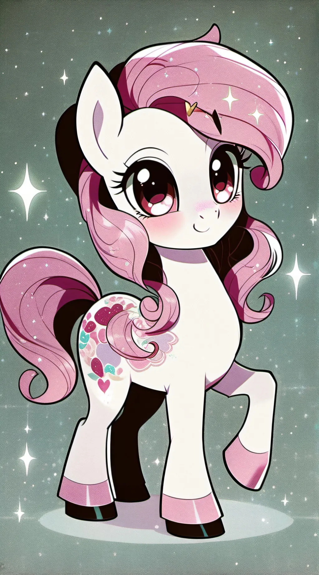 ai character: MLP Rose Quartz background