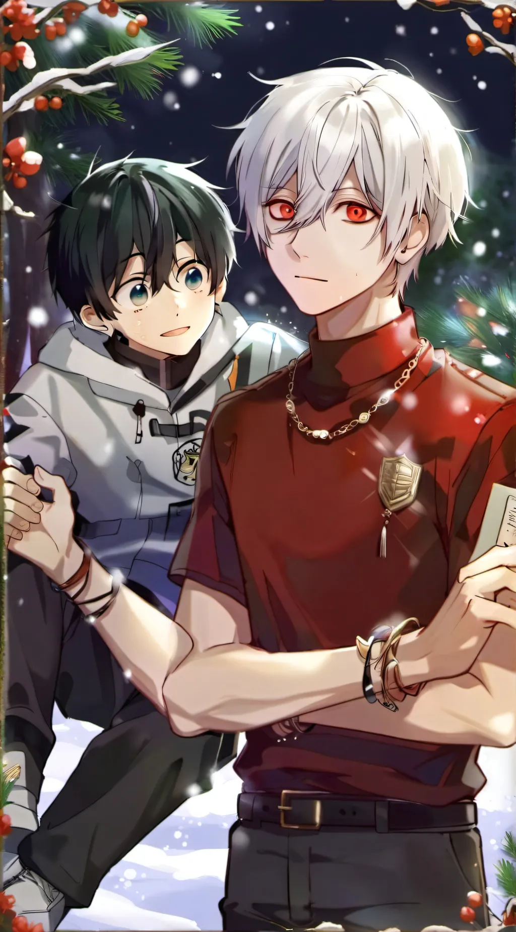 ai character: MHA snow day background