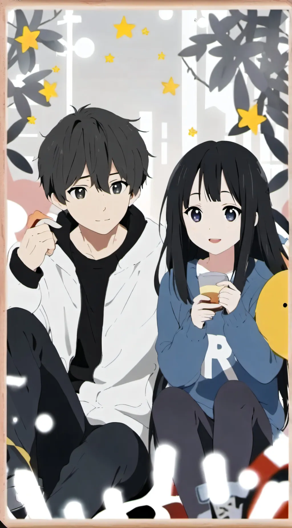 ai character: fin and sleepover background