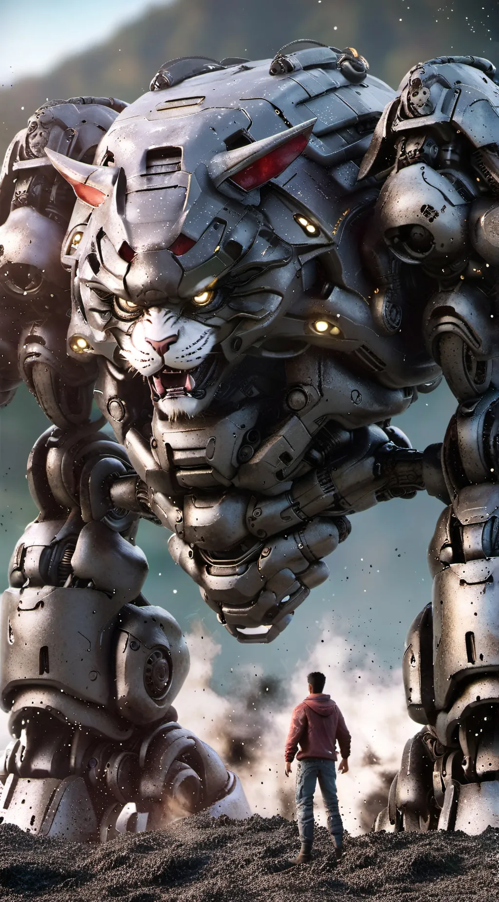 ai character: (uprgade) robot ca background