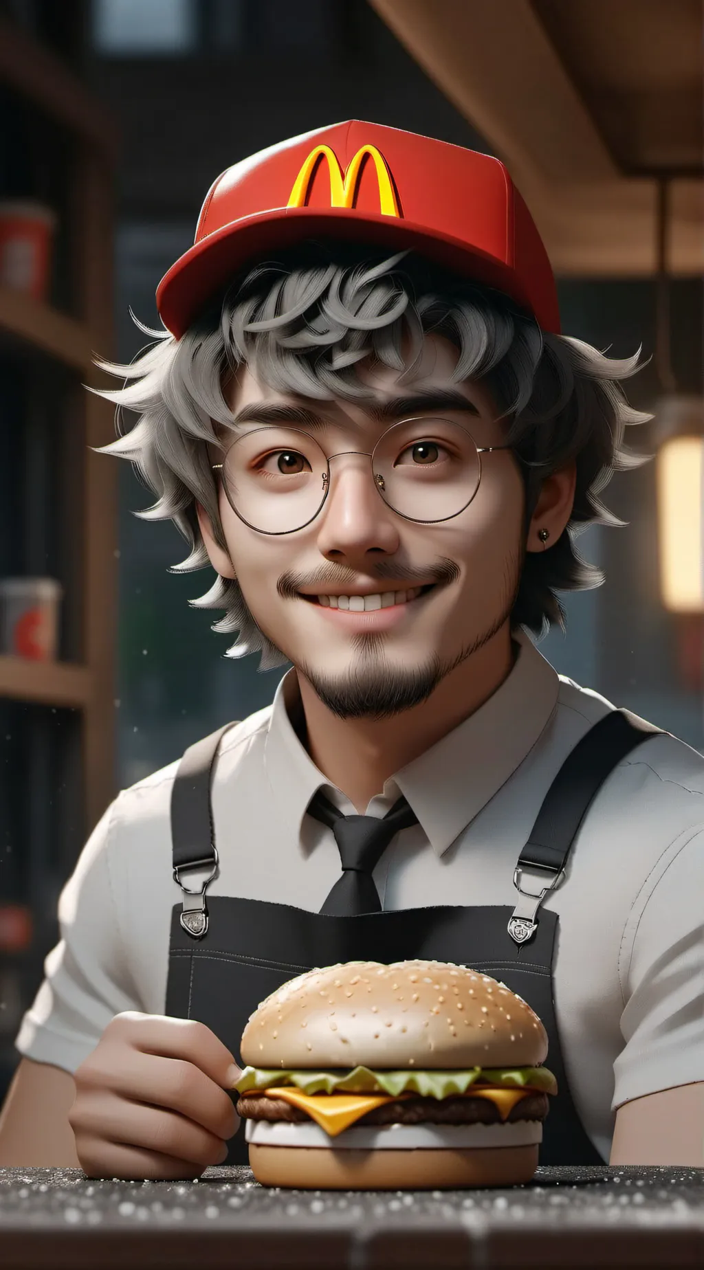 ai character: mr bedonalds background