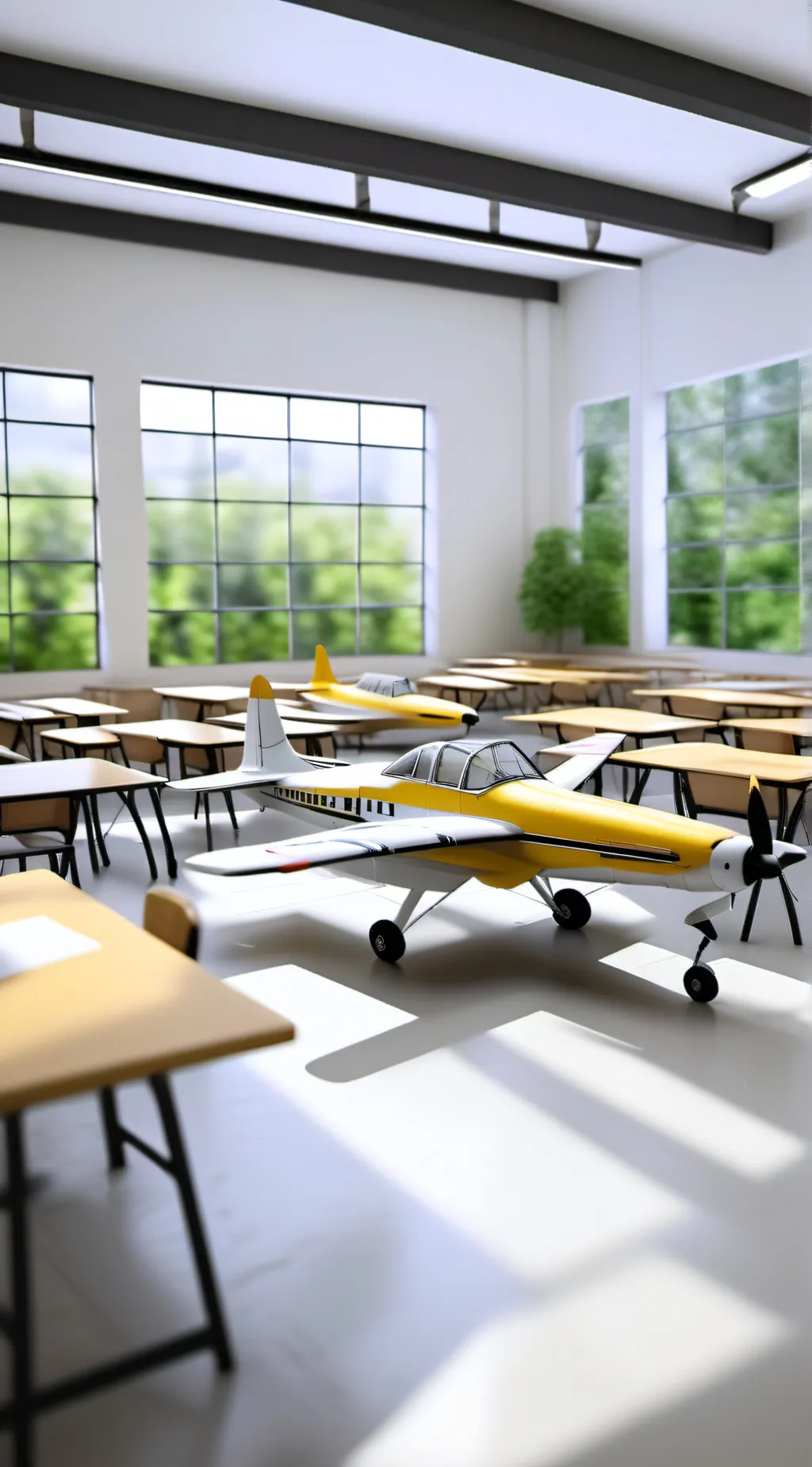 ai character: classroom 1A STEM background