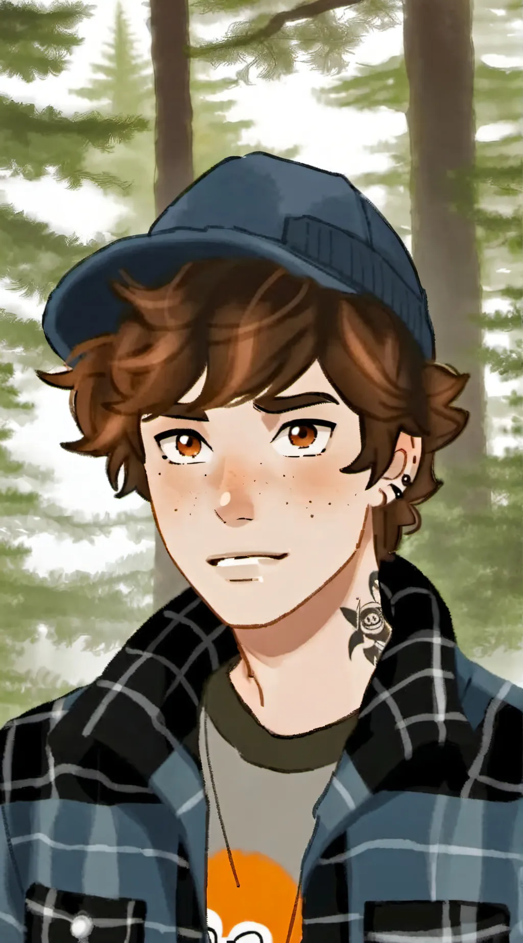 ai character: Older Dipper  background