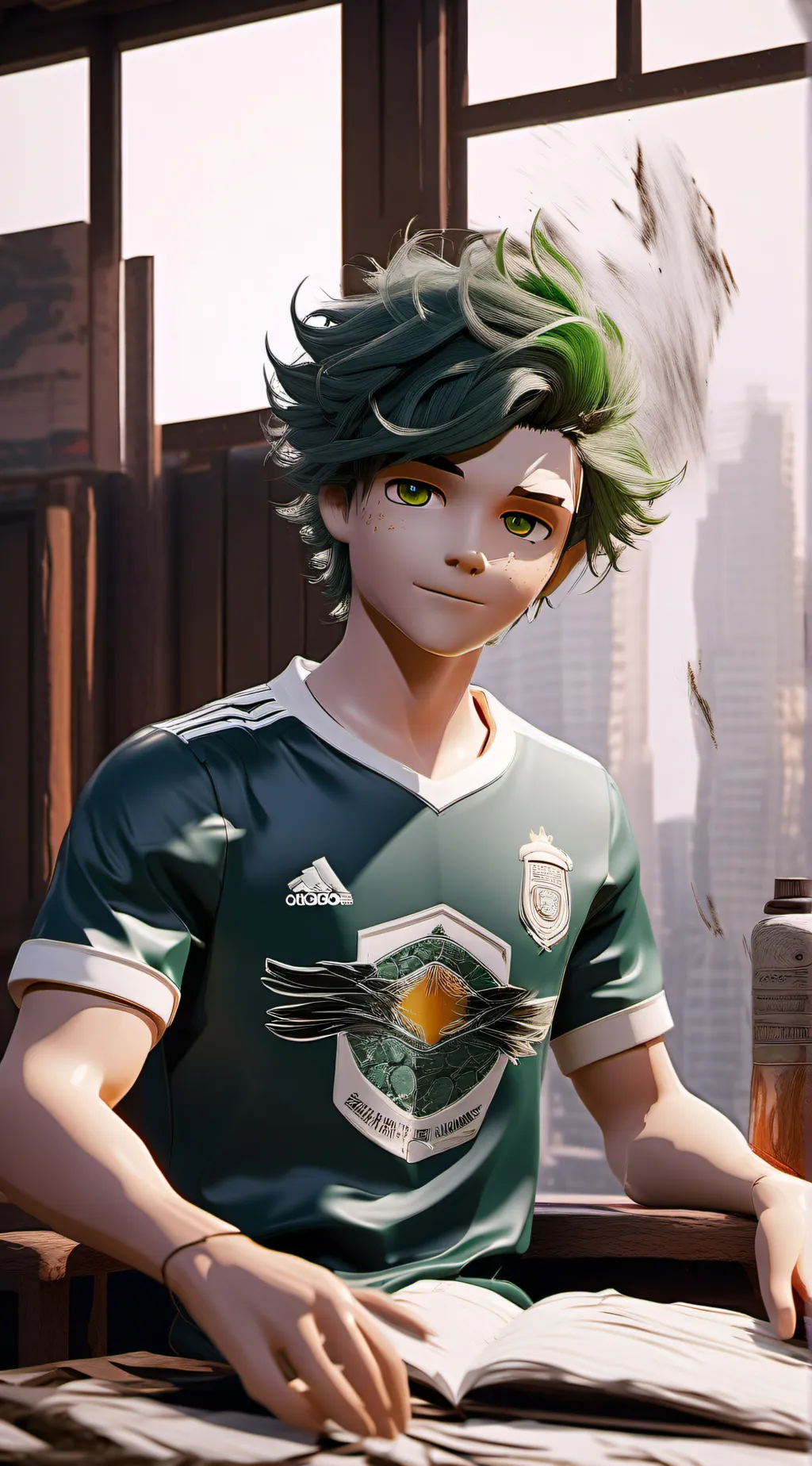 ai character: Deku  background