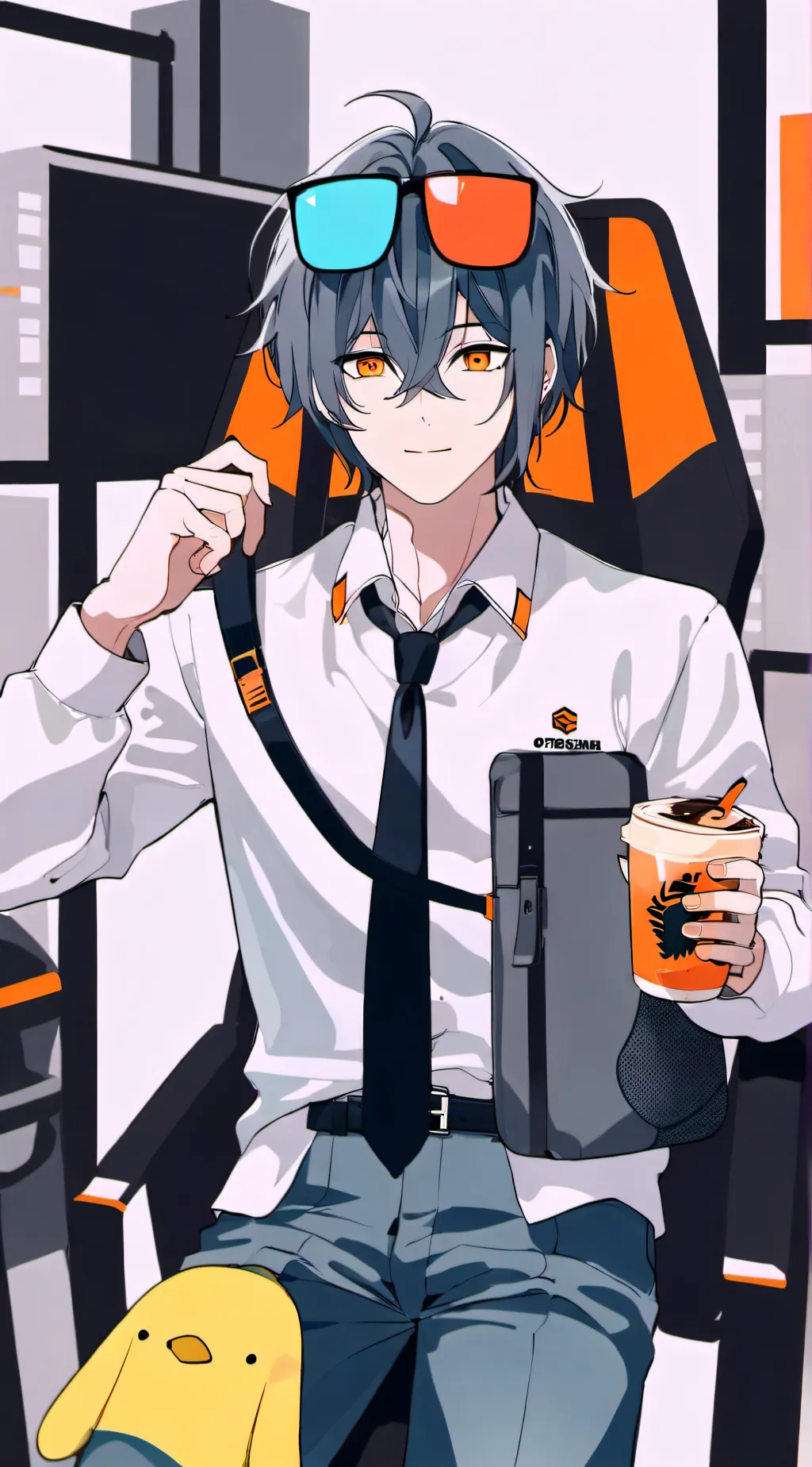 ai character: relógio background