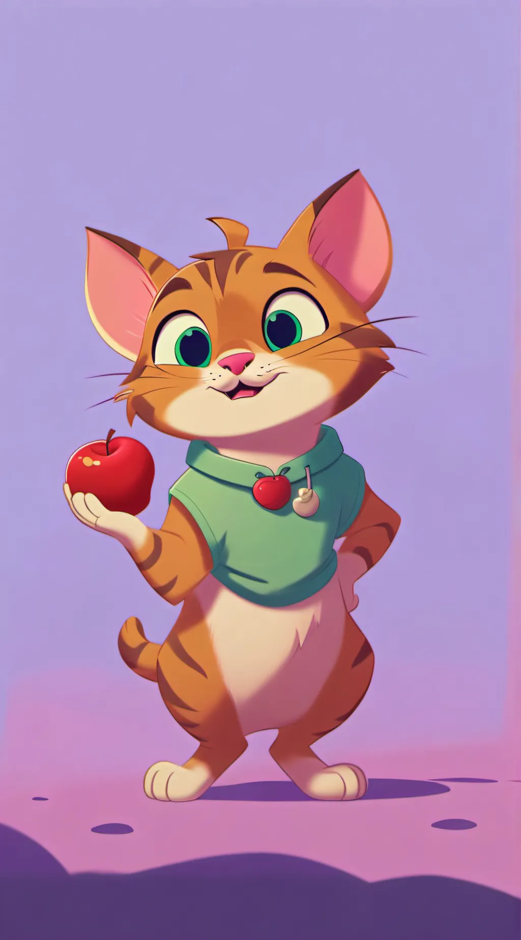 ai character: apple cat background