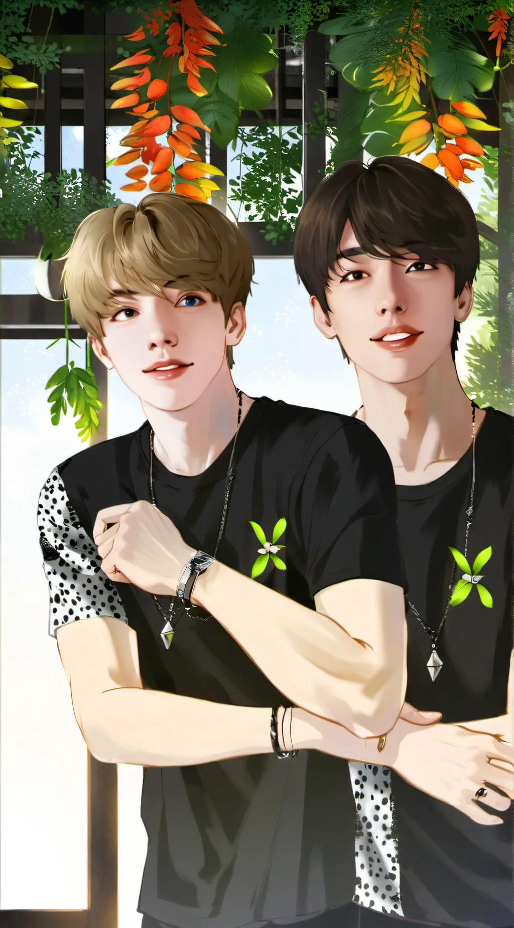 ai character: sam and colby  background
