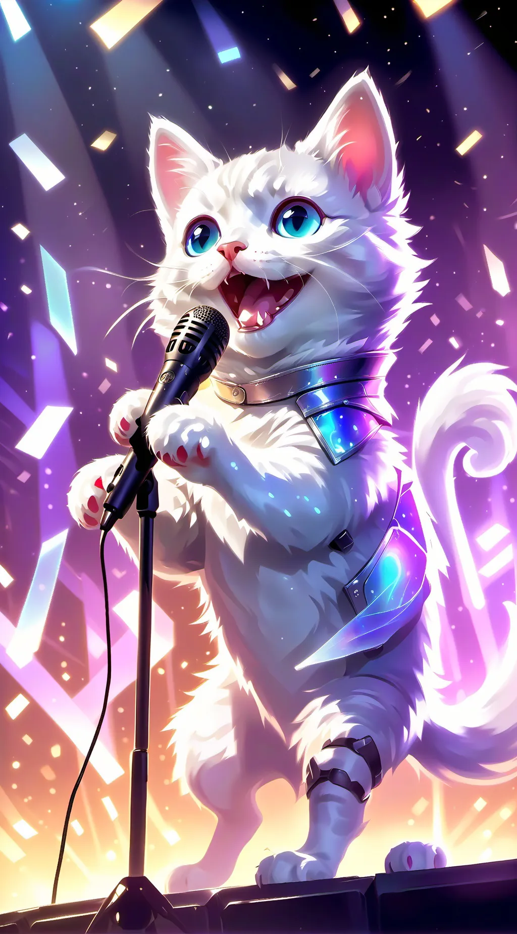 ai character: CAT CONCERT background