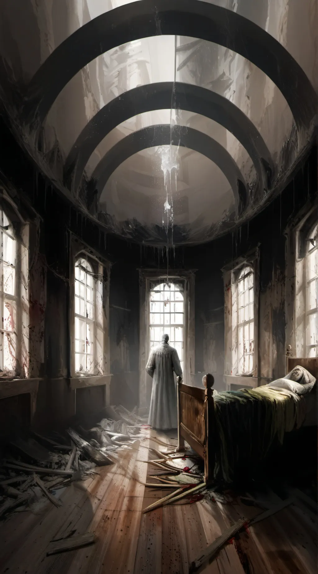 ai character: Haunted hospital background