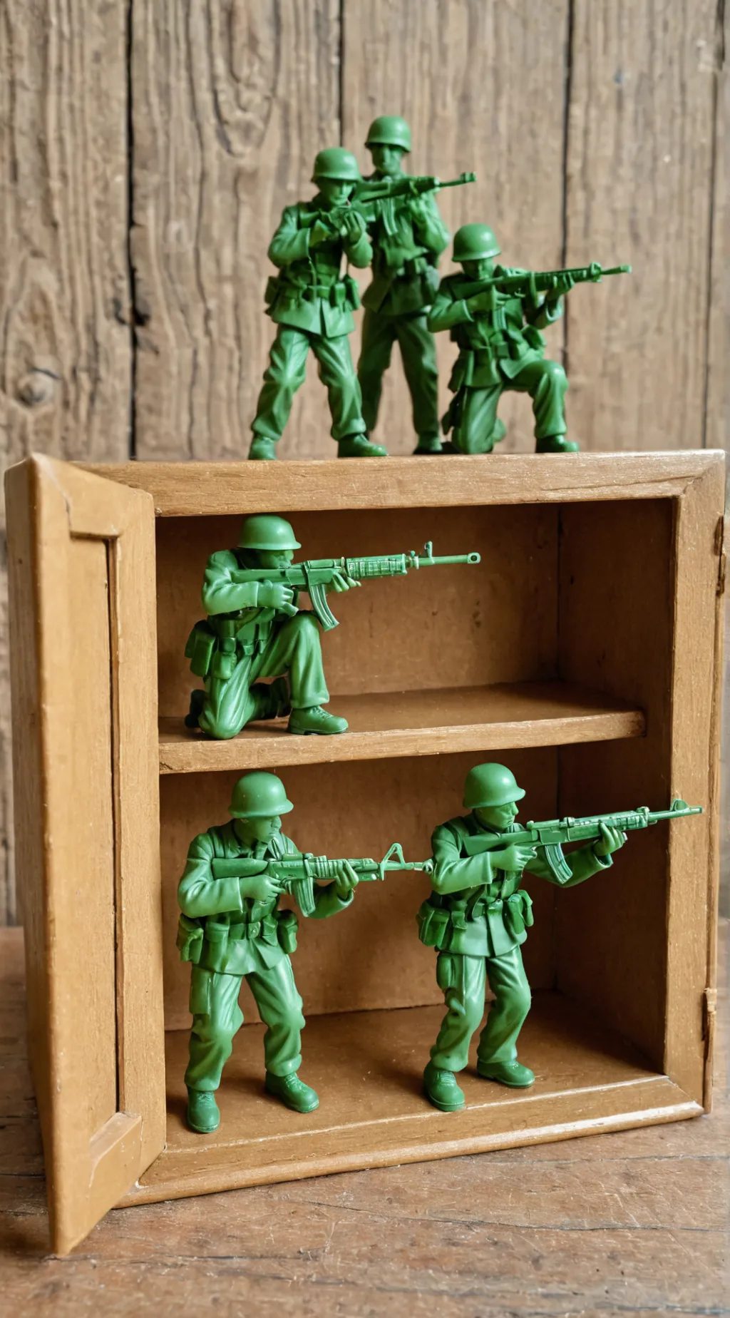 ai character: Toy green soldiers background