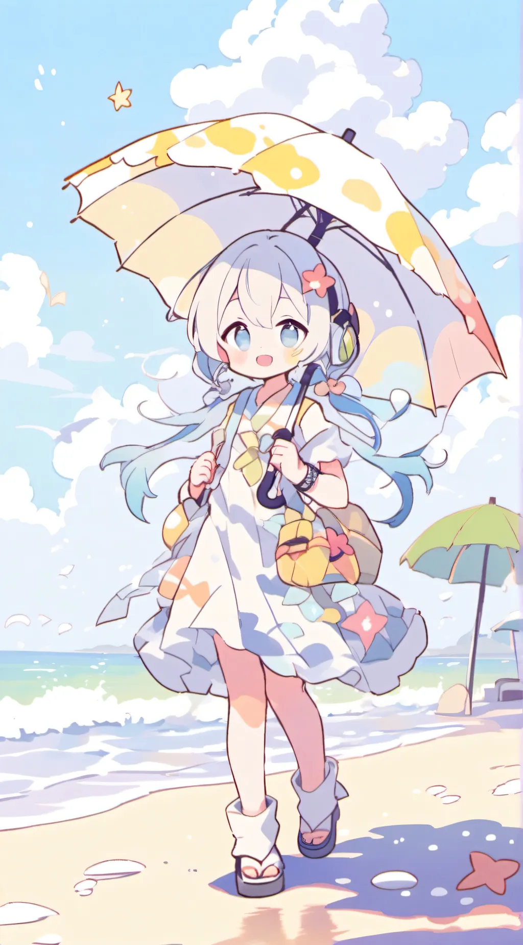 ai character: JJK BEACH background