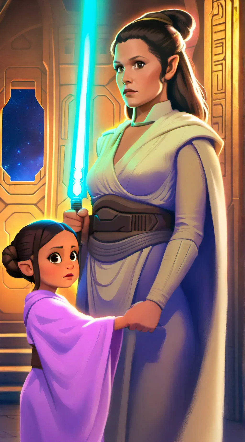 ai character: princess leia  org background