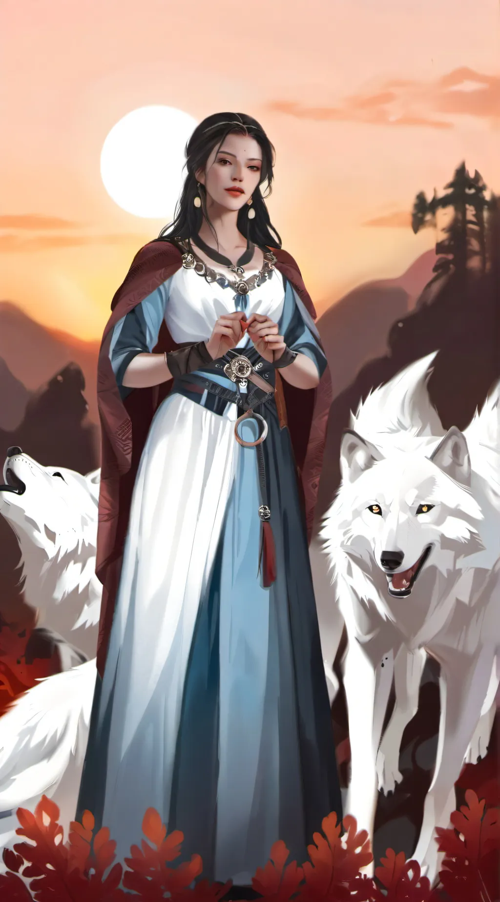 ai character: Fire background