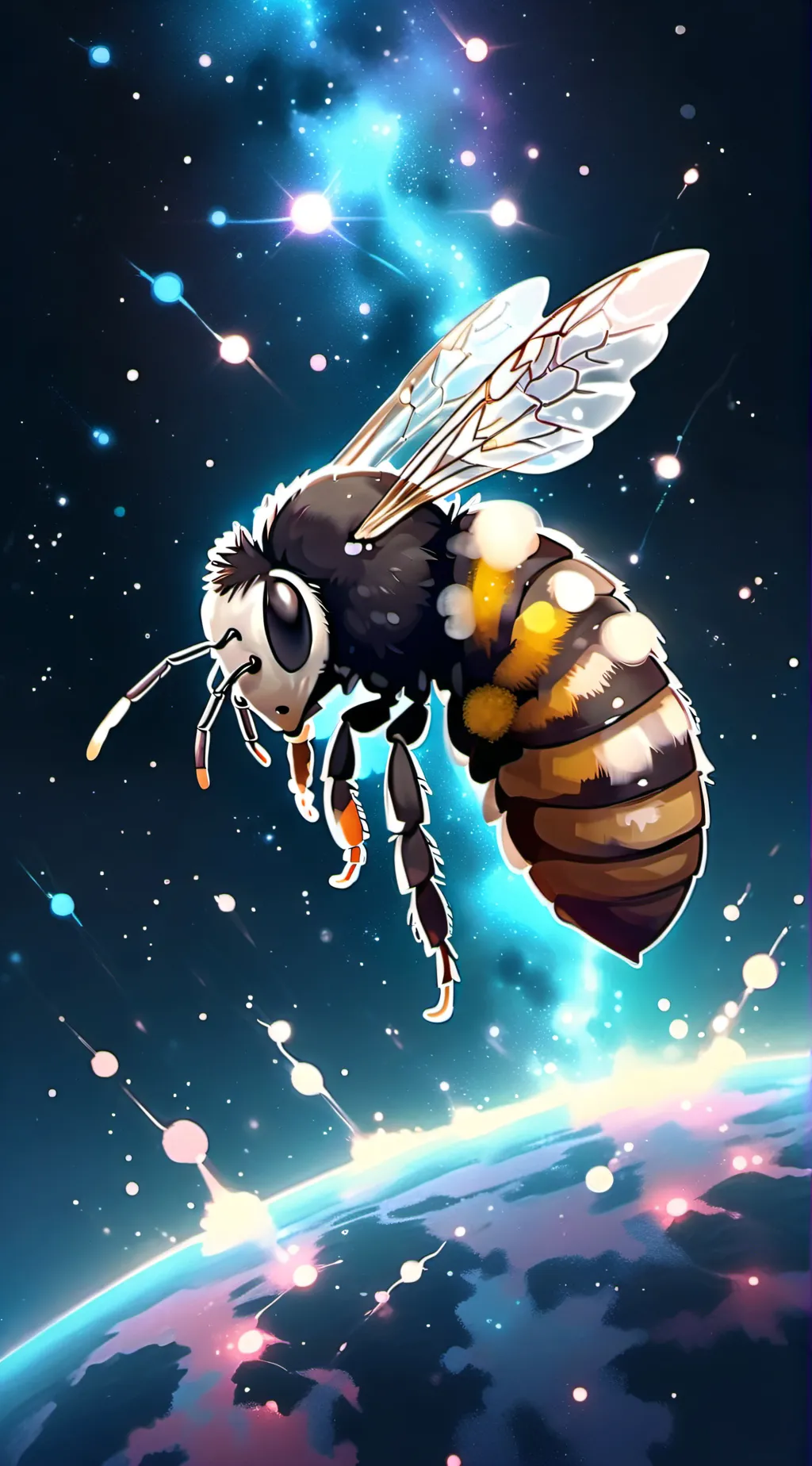 ai character: THERES A BEE?!? background