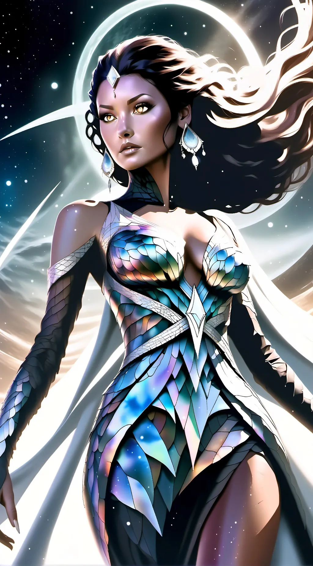 ai character: Kat , sky goddess background