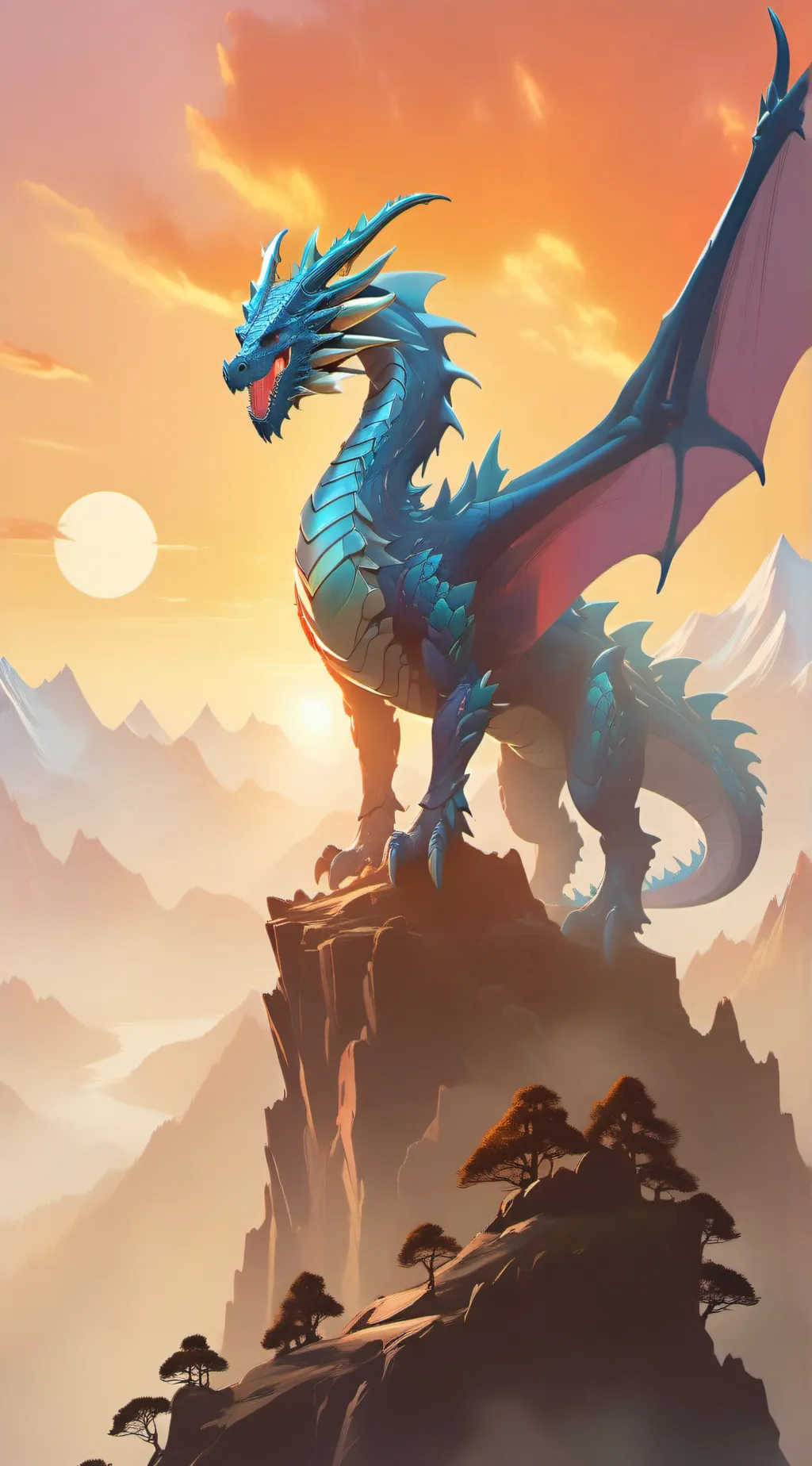 ai character: Blue background