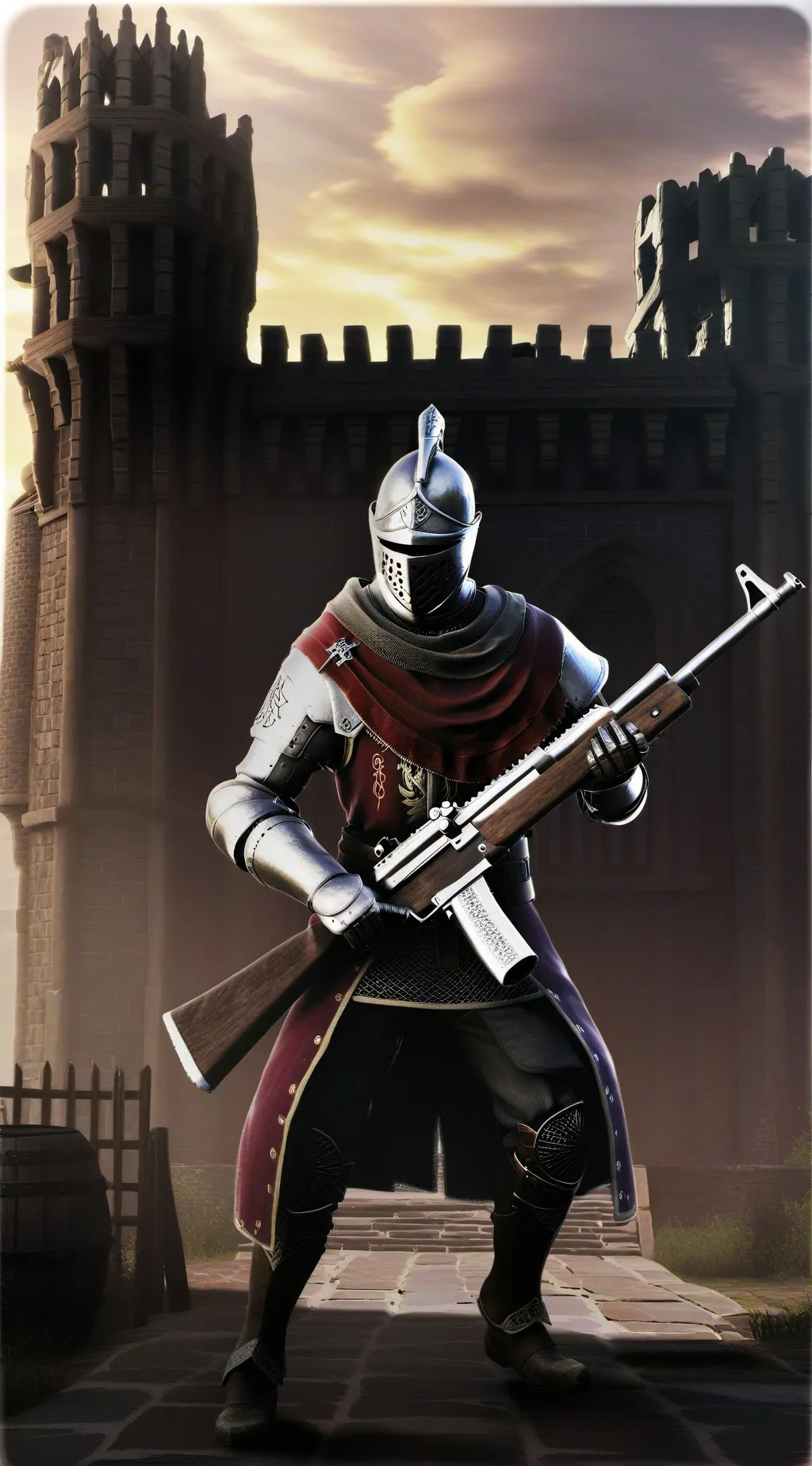 ai character: LMG knight background