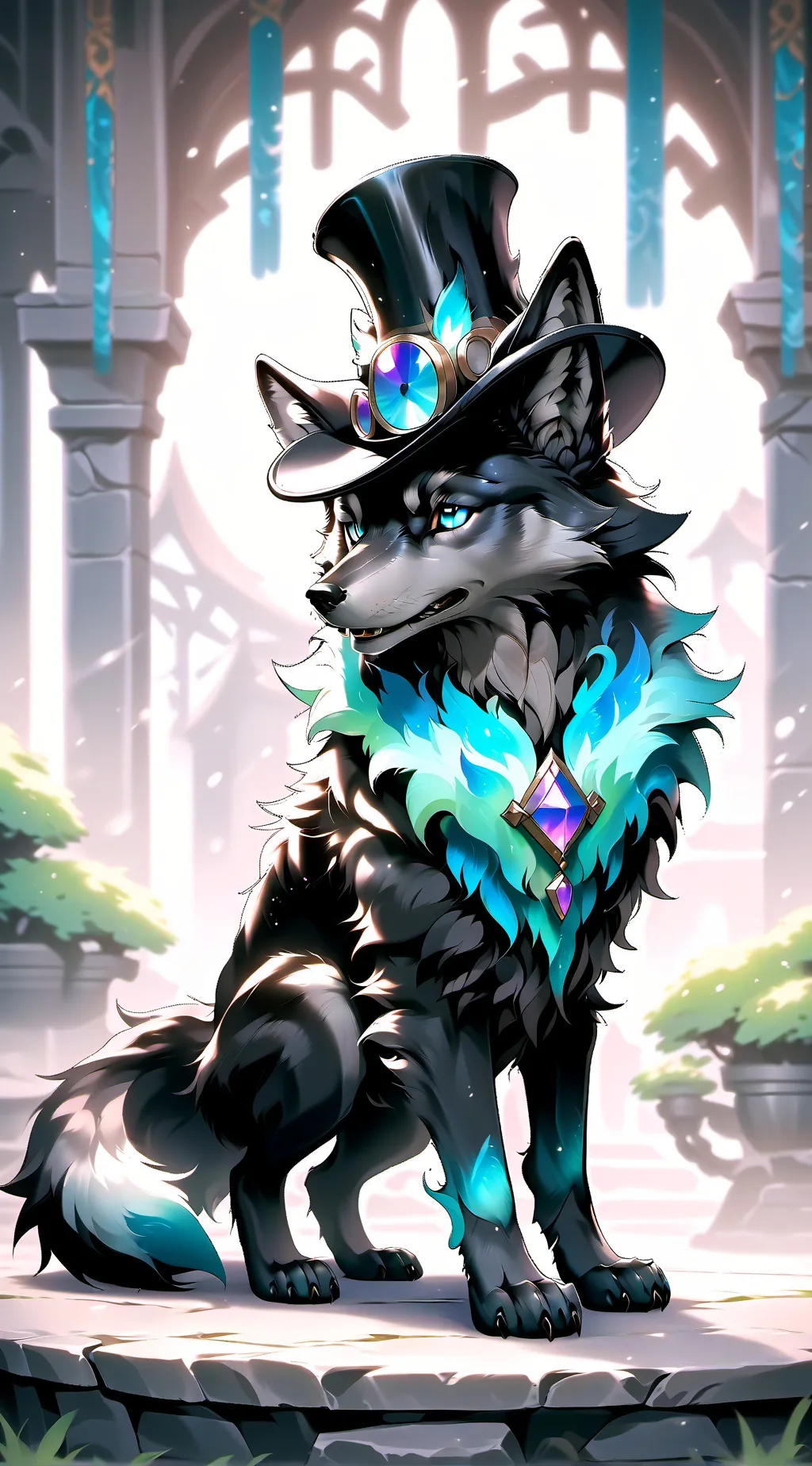 ai character: Lucky. background