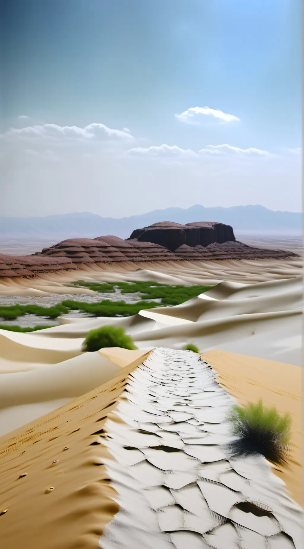 ai character: protogen desert background