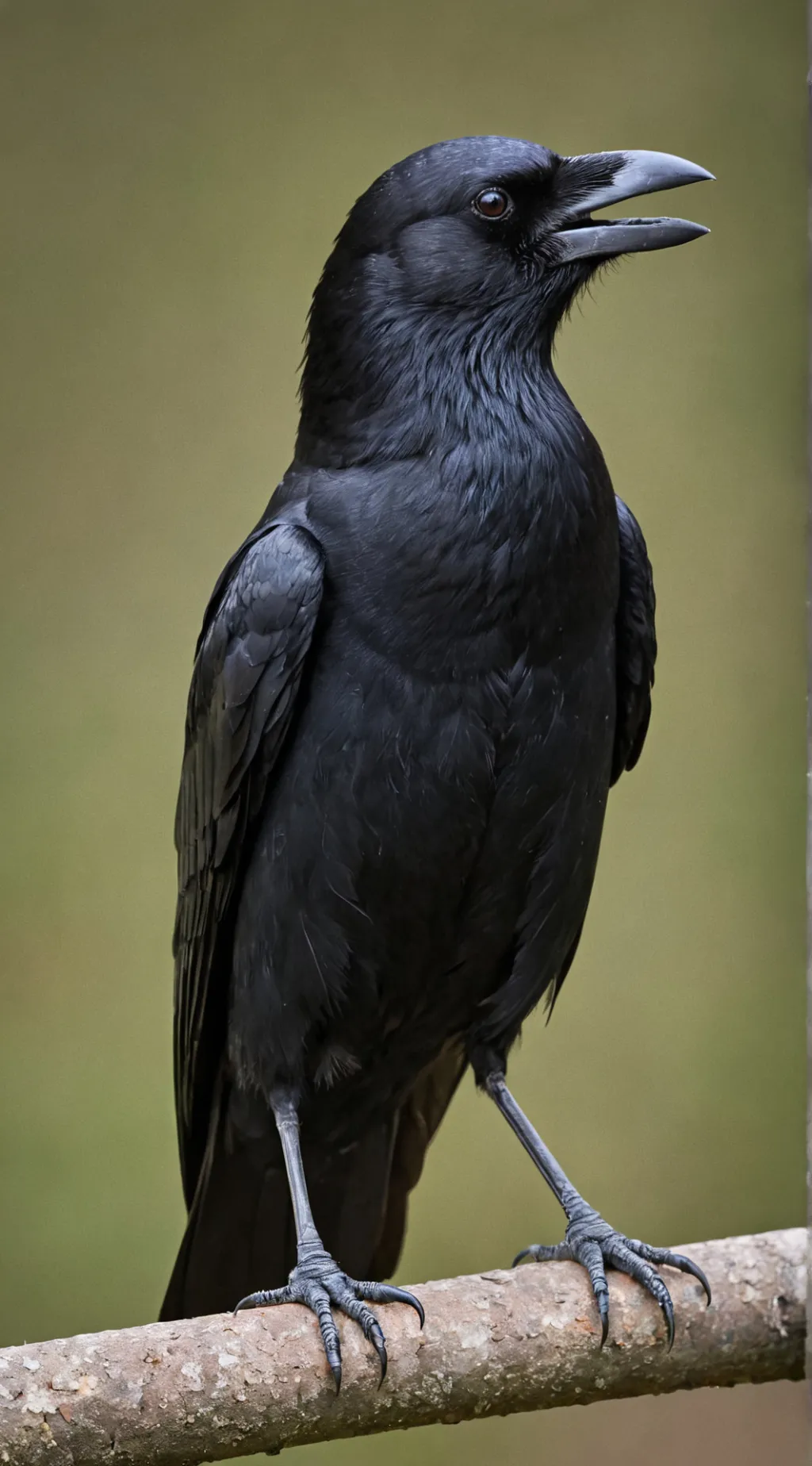 ai character: a crow with 1 leg  background