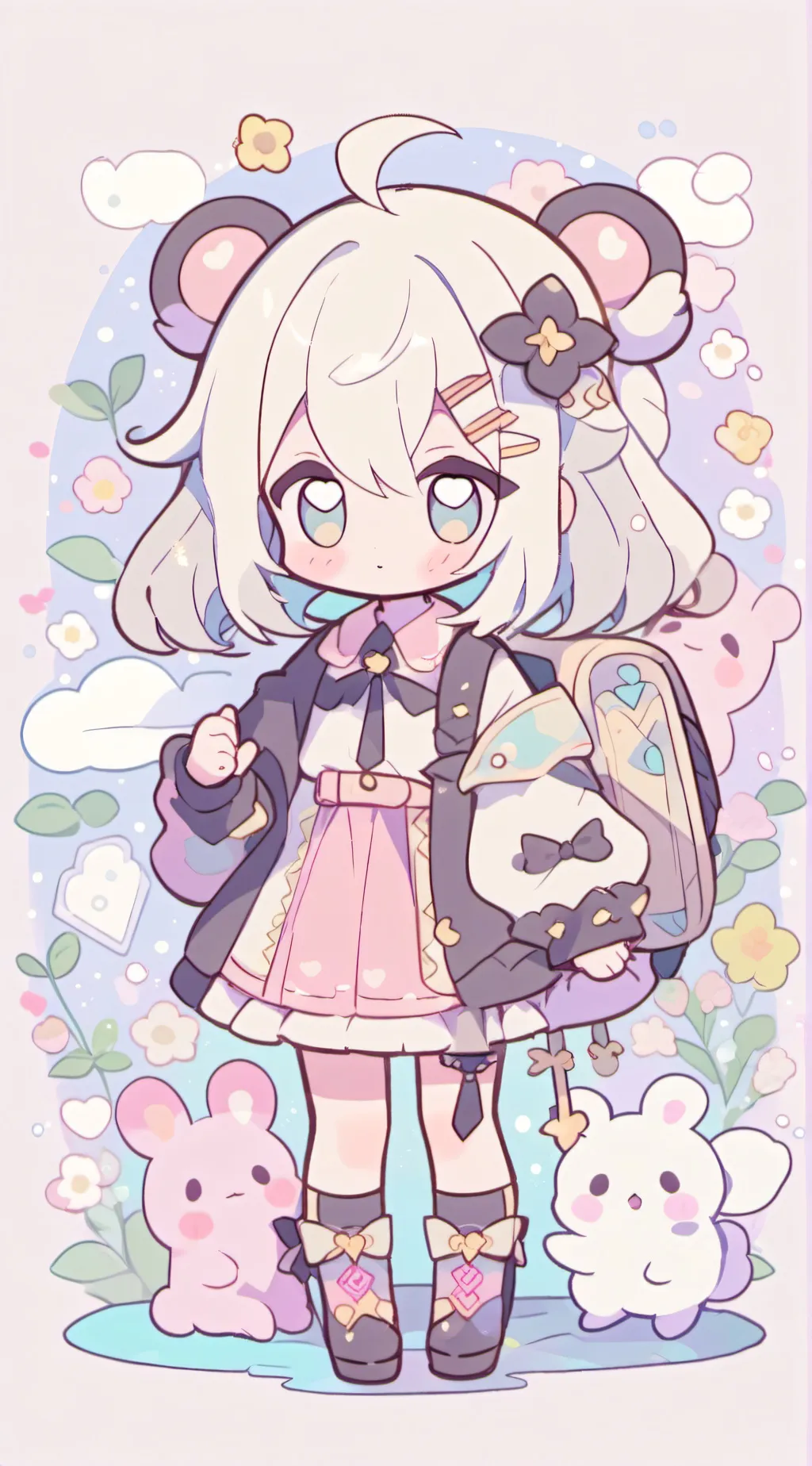 ai character: Crystal dust background