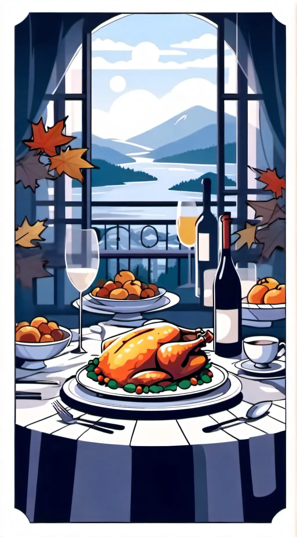 ai character: fpe Thanksgiving background