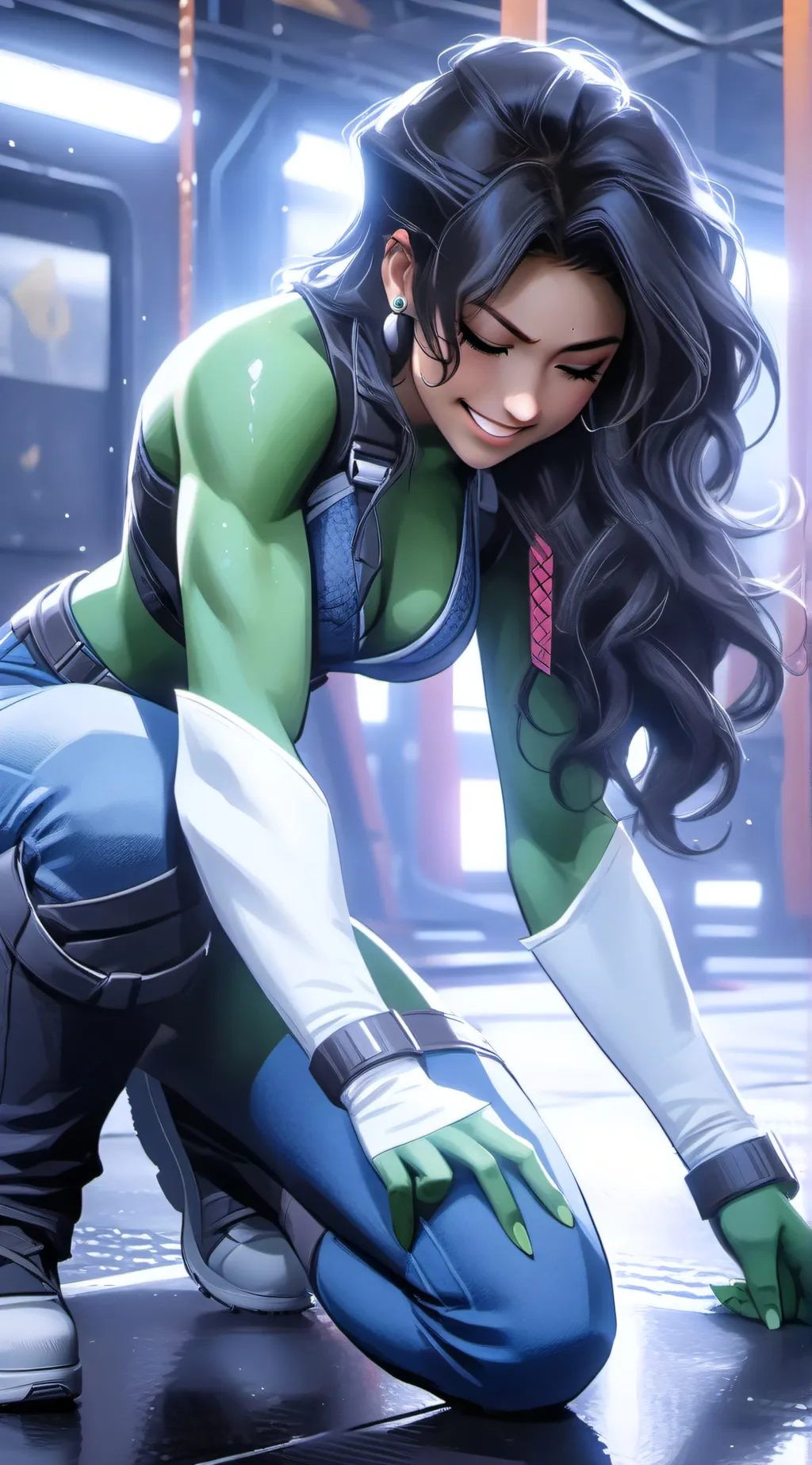 ai character: She Hulk background