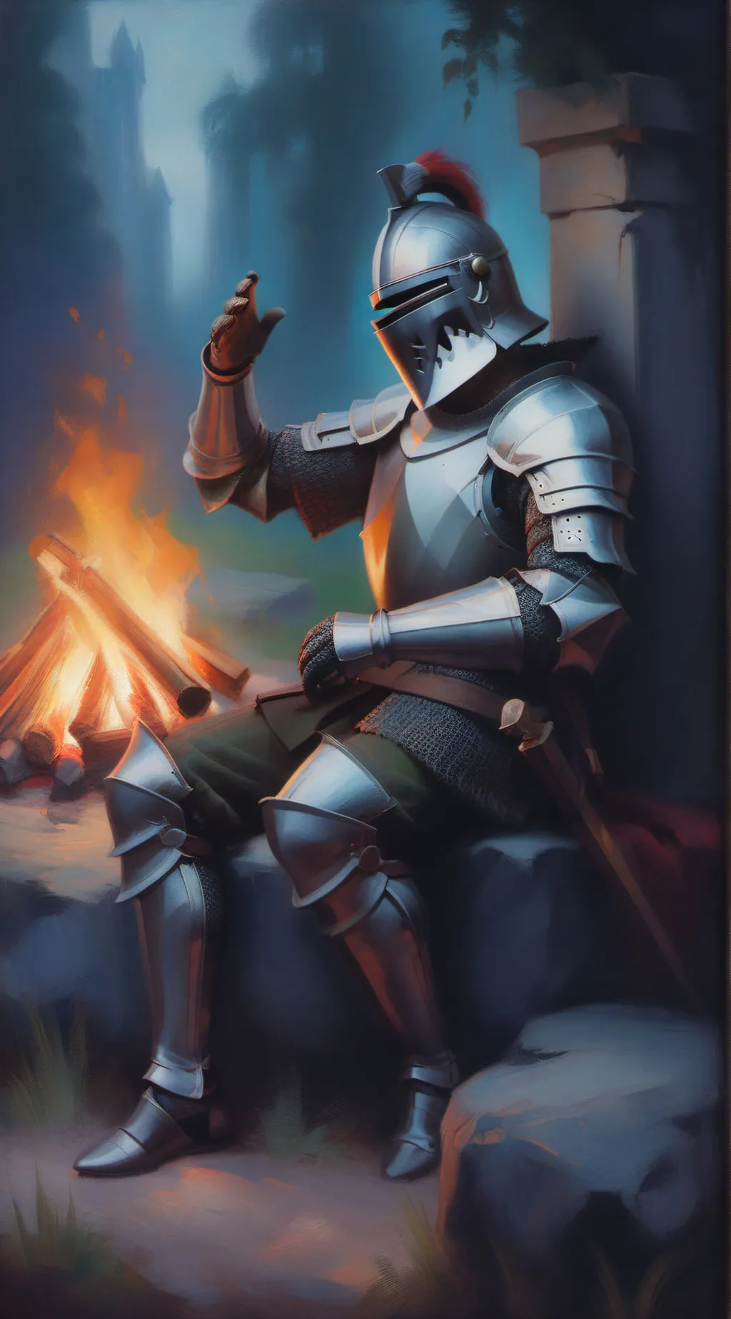 ai character: camp checkpoint background