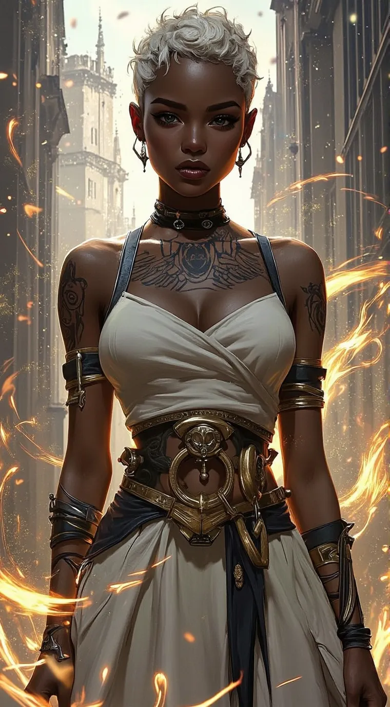 ai character: Amber background