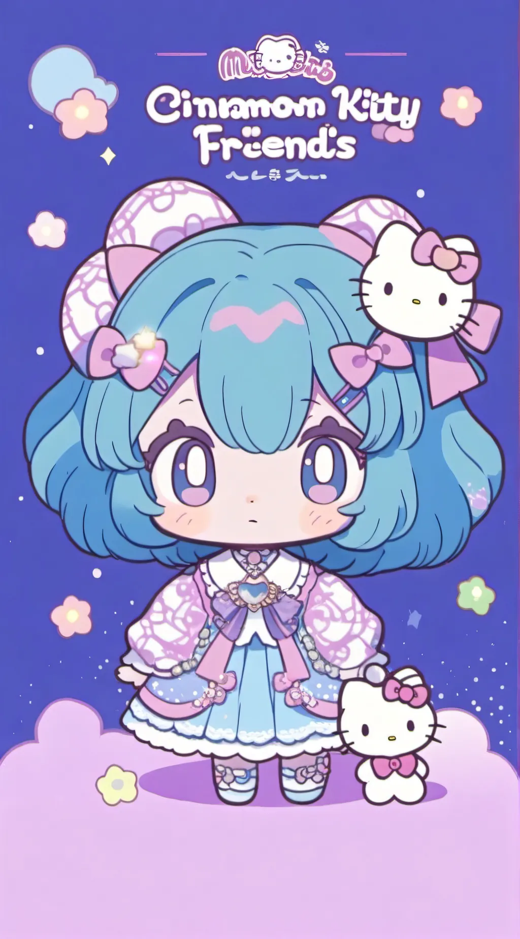 ai character: cinnamon🩵 background