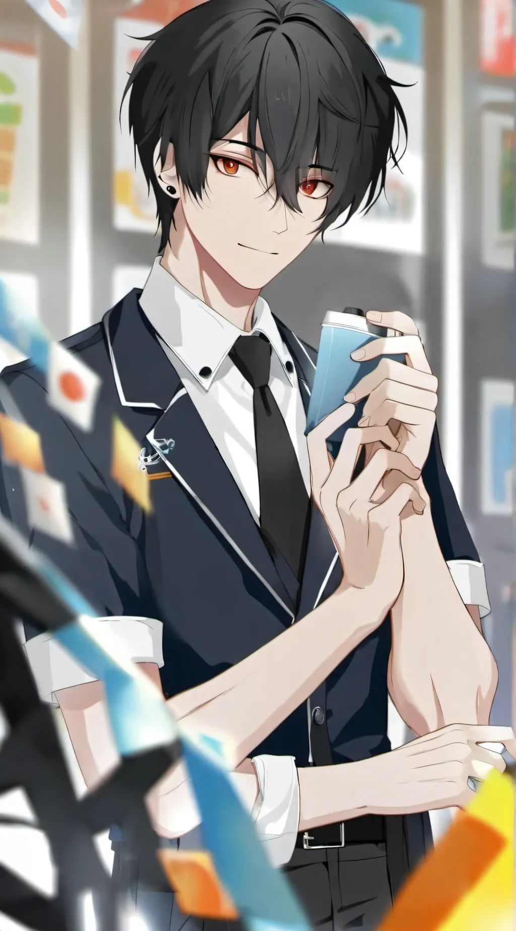 ai character: bakugo  background