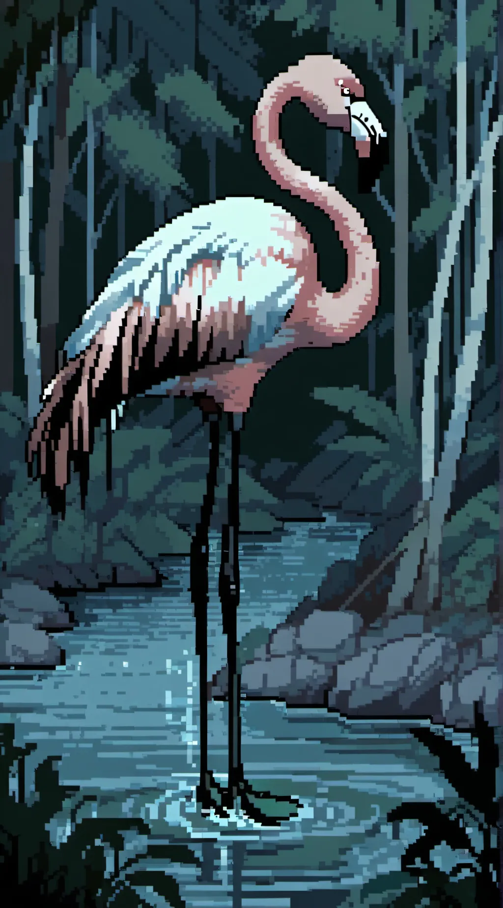 ai character: flamingo meme background