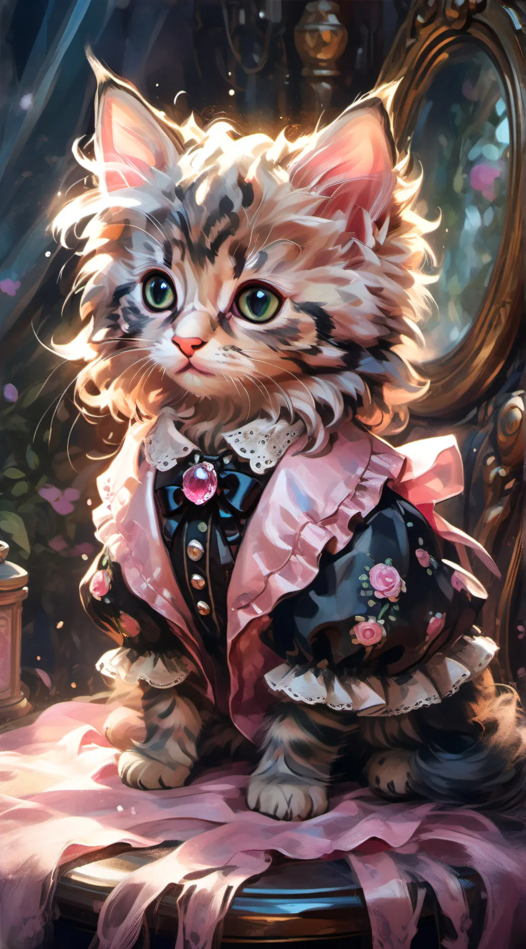 ai character: Preppy kitten background