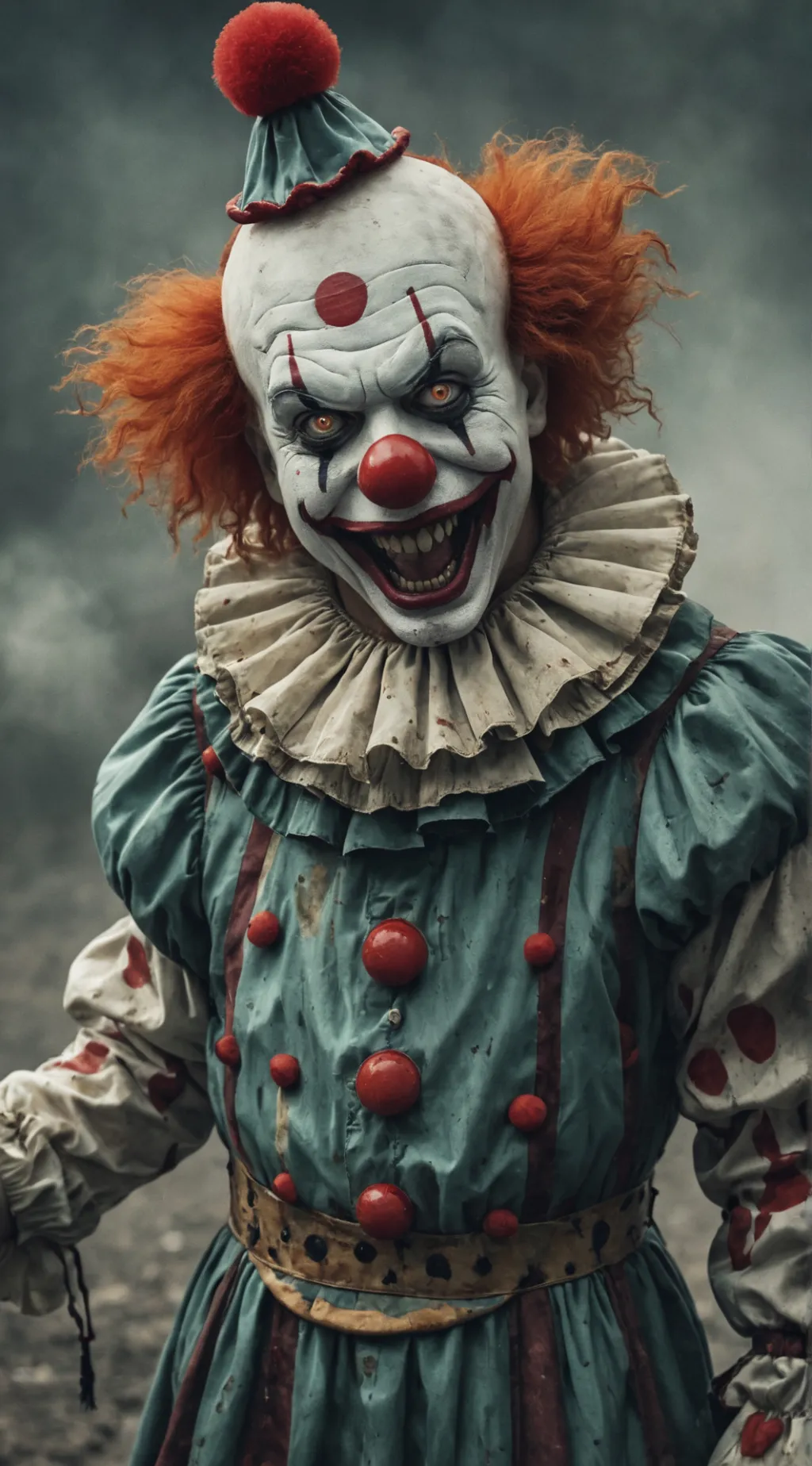 ai character: Scary clown  background