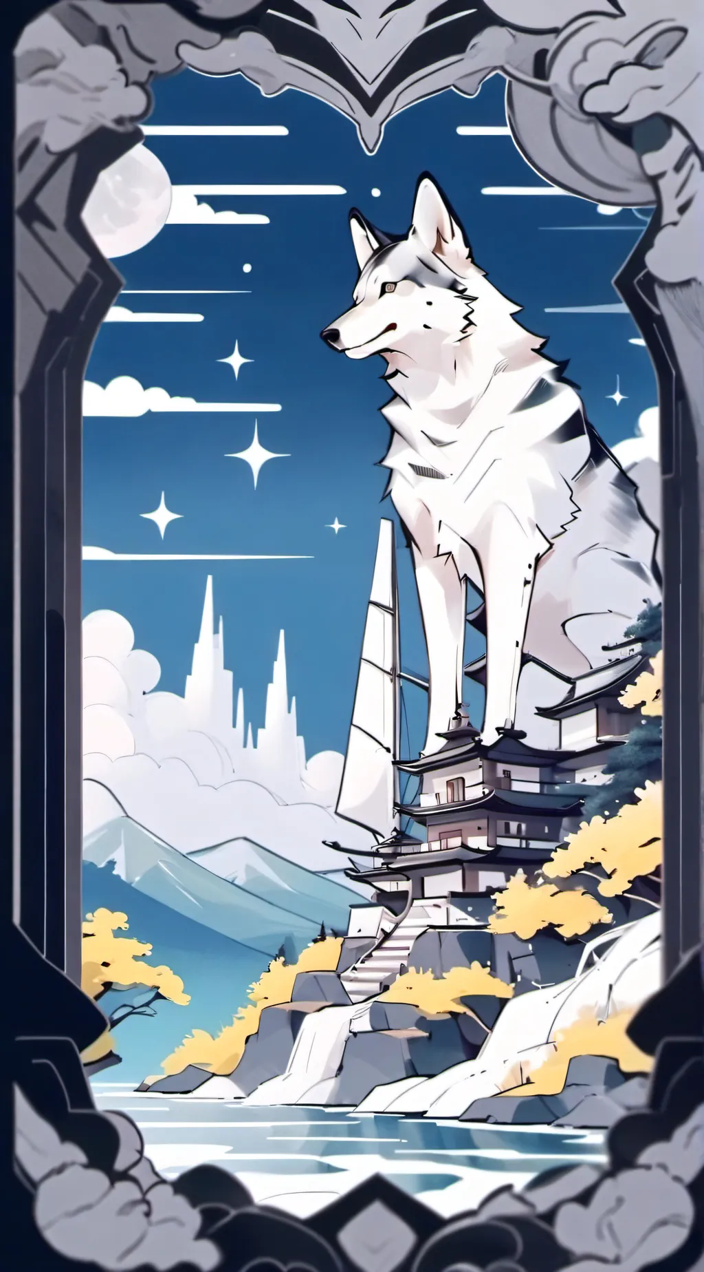ai character: Hiking at mountain background