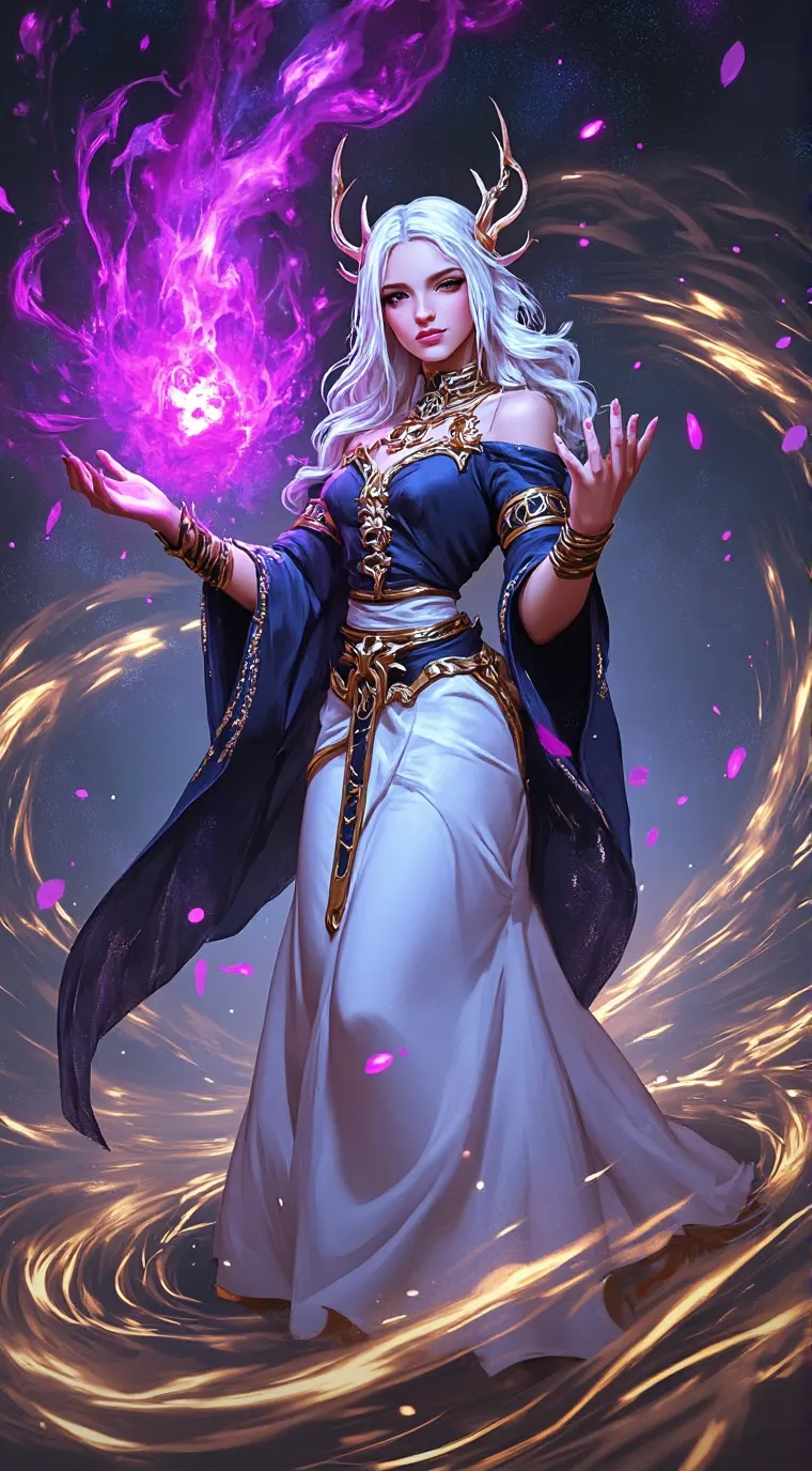ai character: Violet background