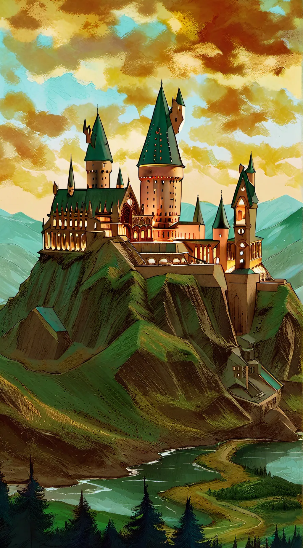 ai character: hogwarts  background