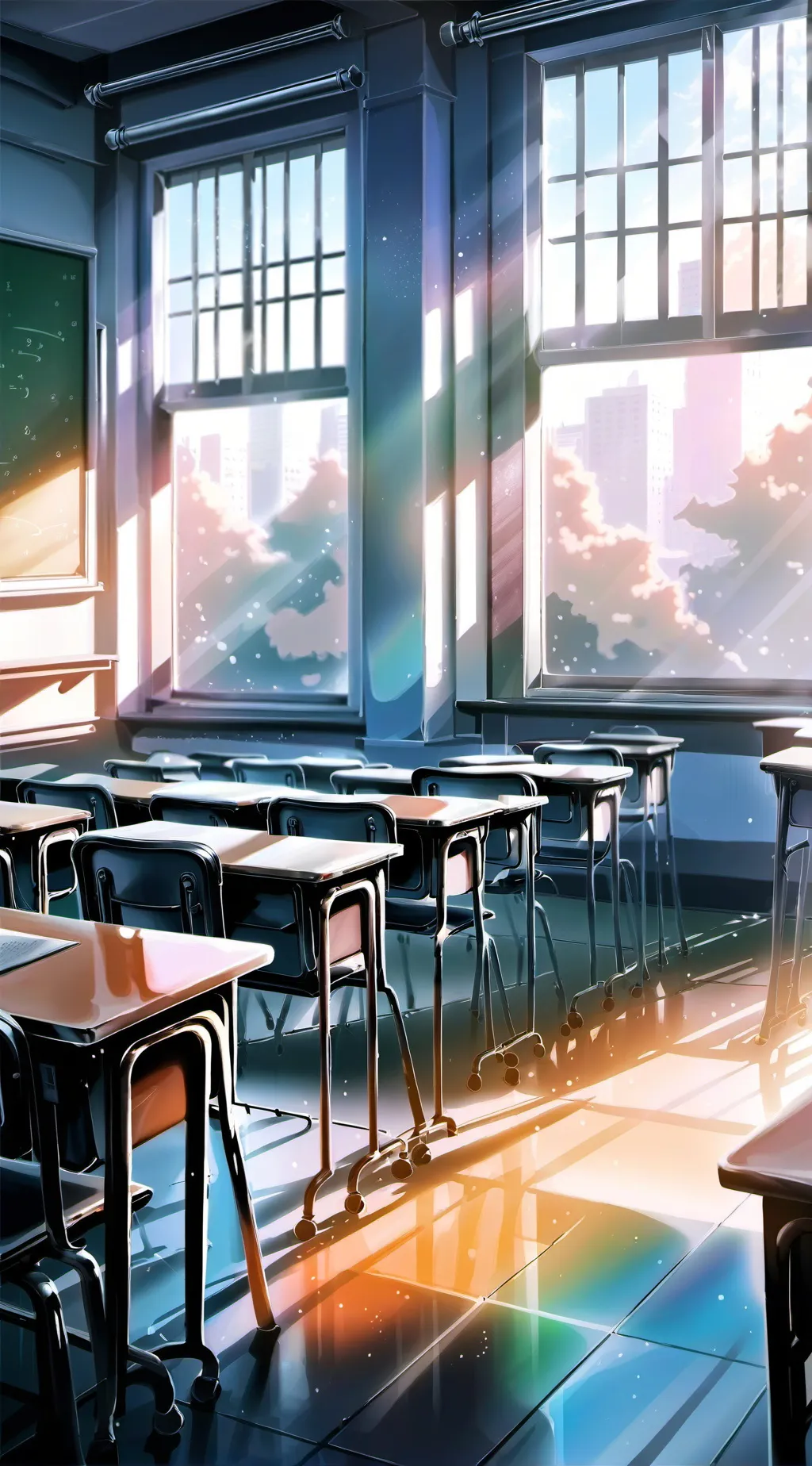 ai character: Hybrid school background