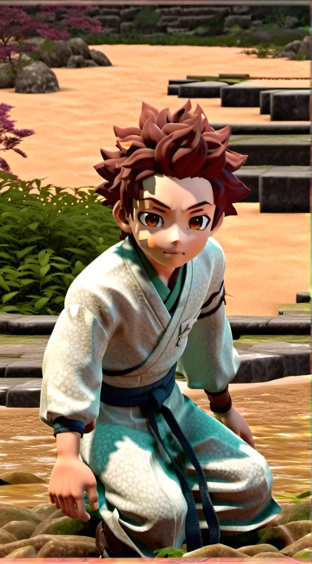 ai character: demon slayer  background
