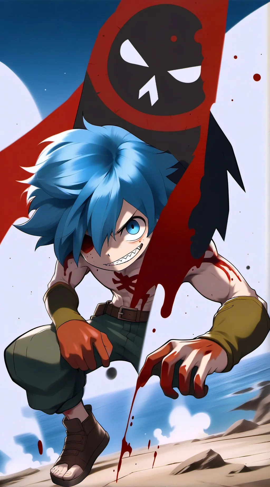 ai character: Bluey .EXE background