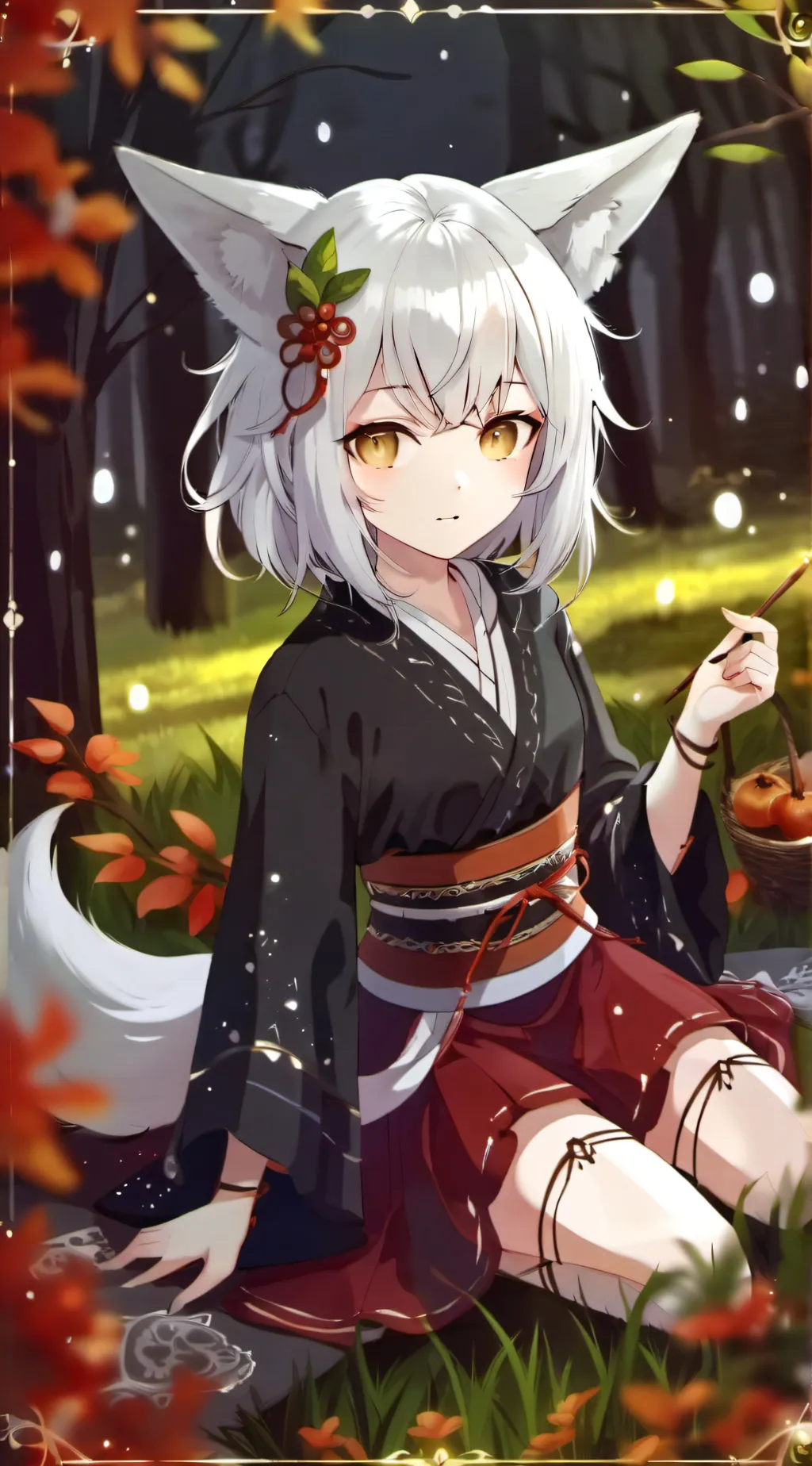 ai character: Amber background