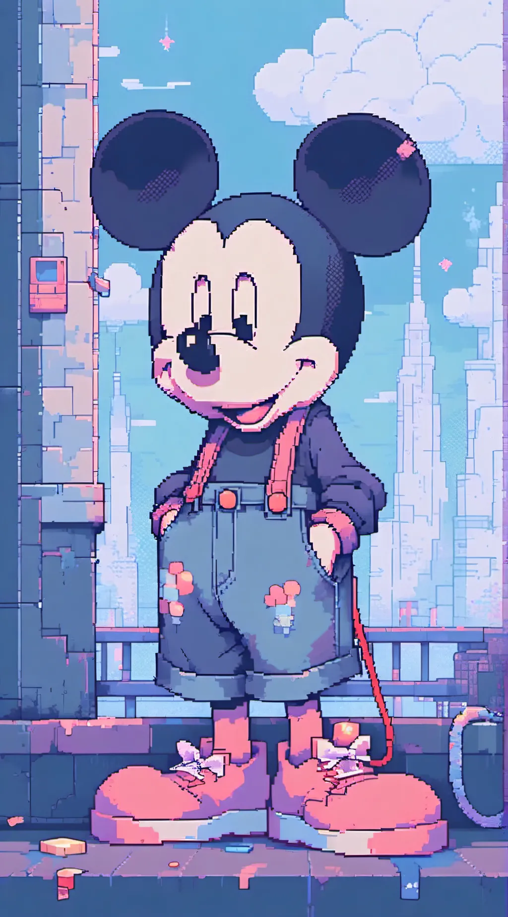 ai character: micky mouse  background