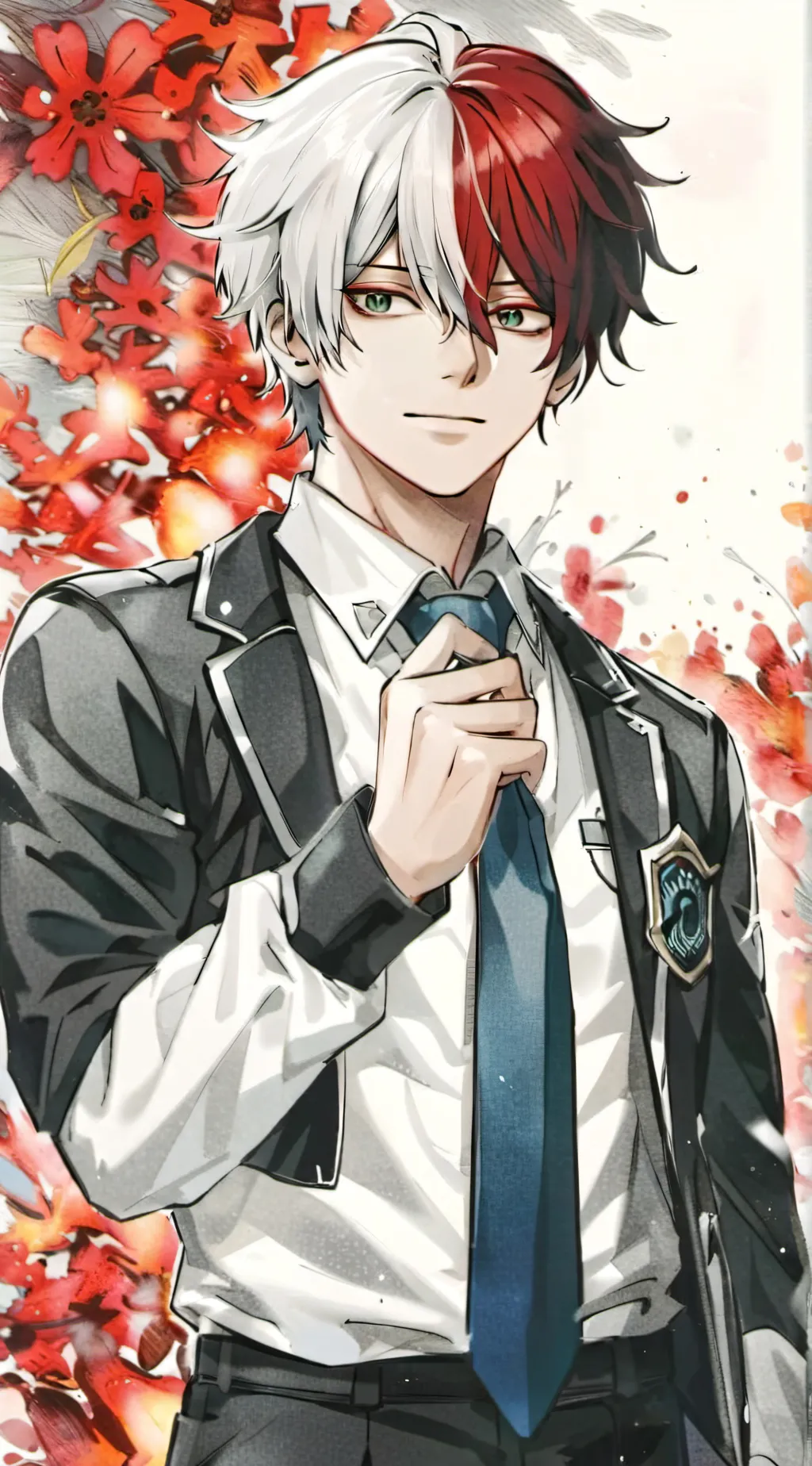ai character: Shoto Todoroki  background