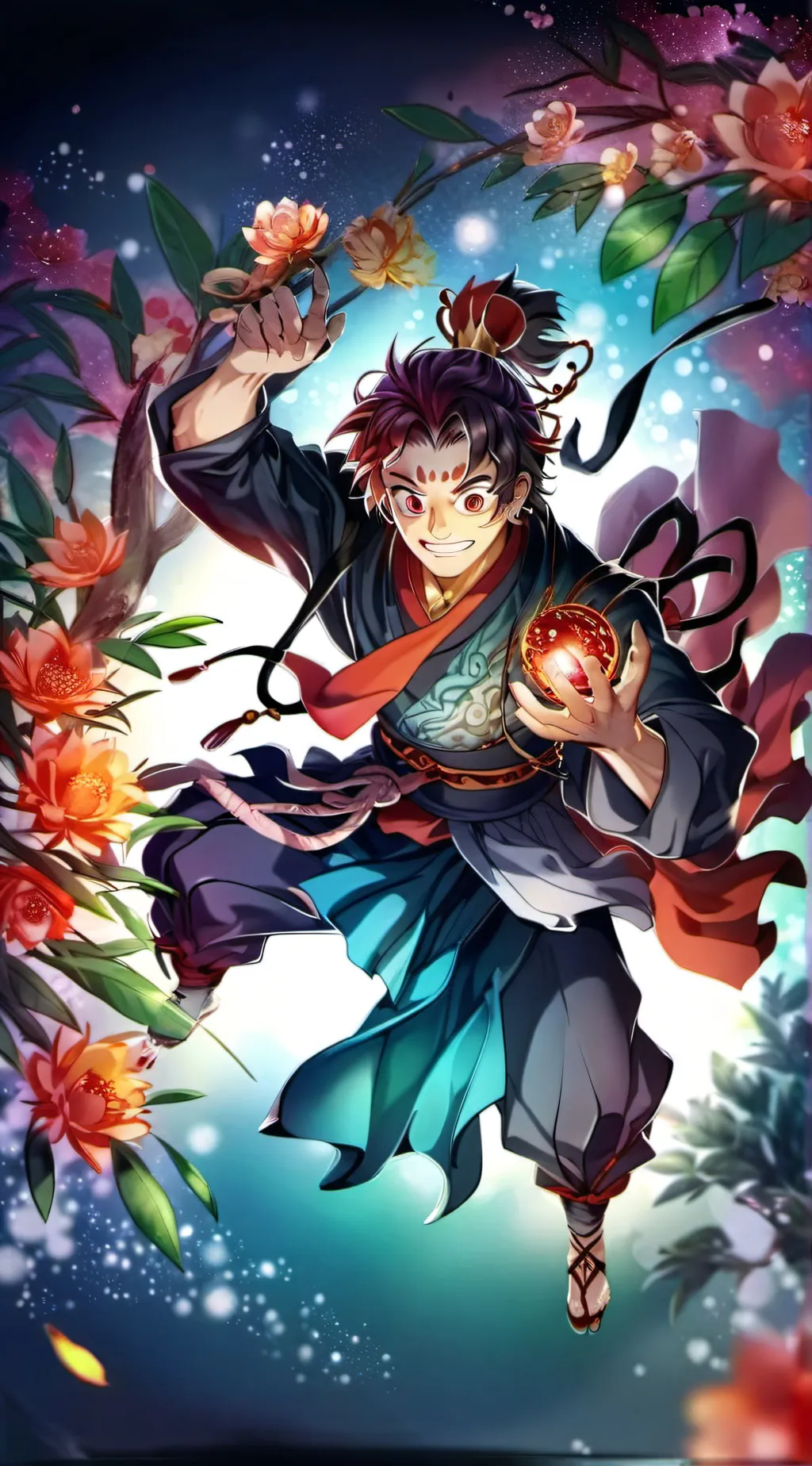 ai character: genmui💙💛💚 background