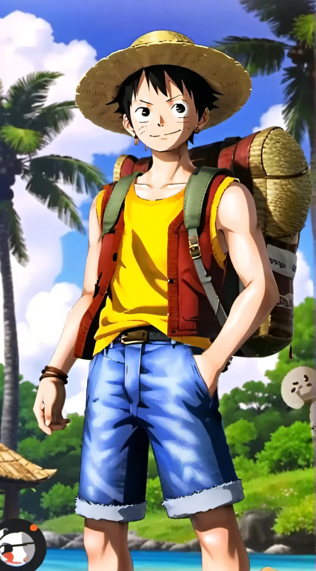 ai character: Luffy background