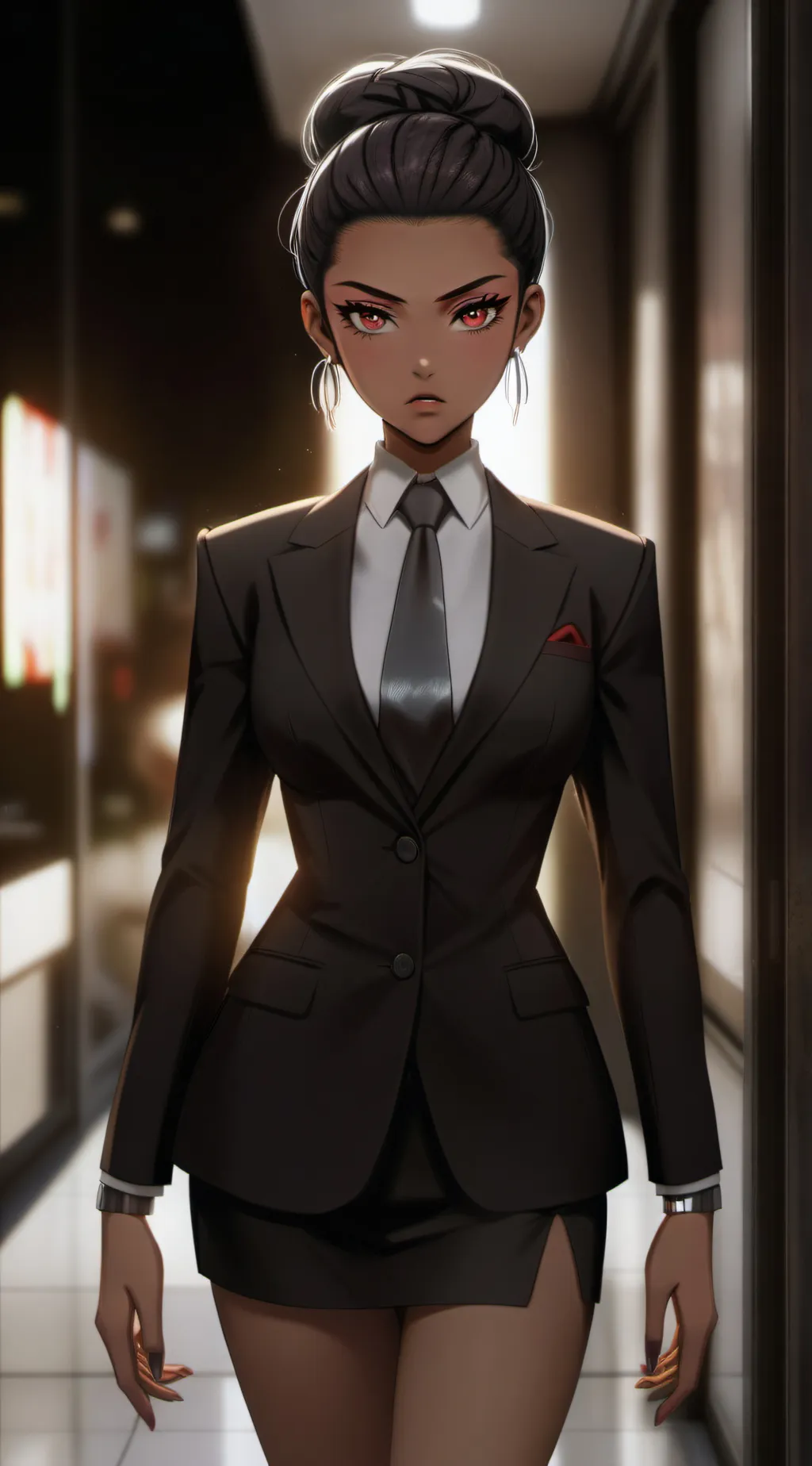 ai character: Red background