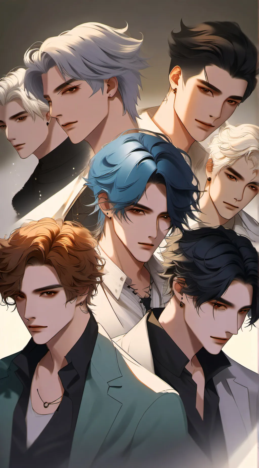ai character: 7 brother 1 sister background